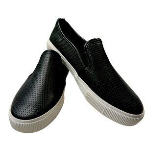 Nautica Womens Conway Black Slip On Shoes Sneakers Faux Leather US Size 9.5 NWOT